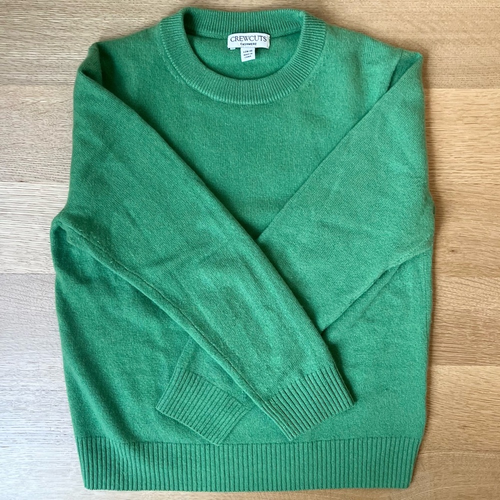 Crewcuts Cashmere Green Pullover Crewneck Sweater Size Large/10-11 Years